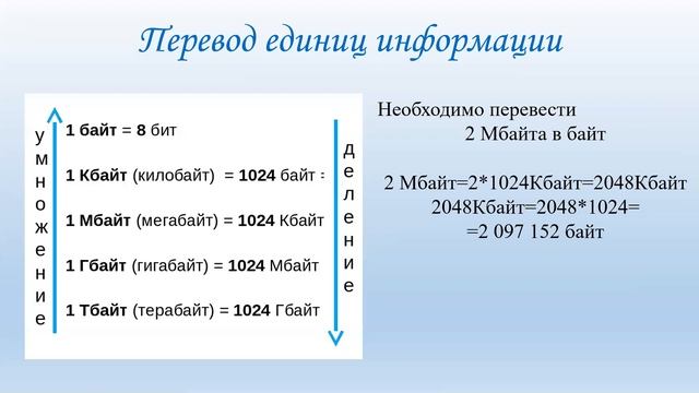 Единицы измерения информации, Информатика, 7 класс смотреть онлайн