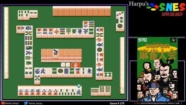 SNES Super Side Quest - Game # 170 - Super Mahjong Taikai [8/25] смотреть онлайн