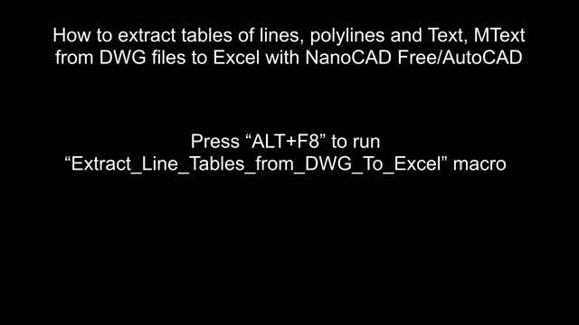 How to extract tables of lines, polylines and Text, MText from DWG files to Excel смотреть онлайн