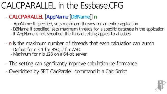 Essbase.CFG CALCPARALLEL Setting смотреть онлайн