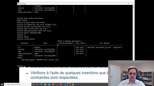 Base de données : Création de table en POSTGRE SQL смотреть онлайн