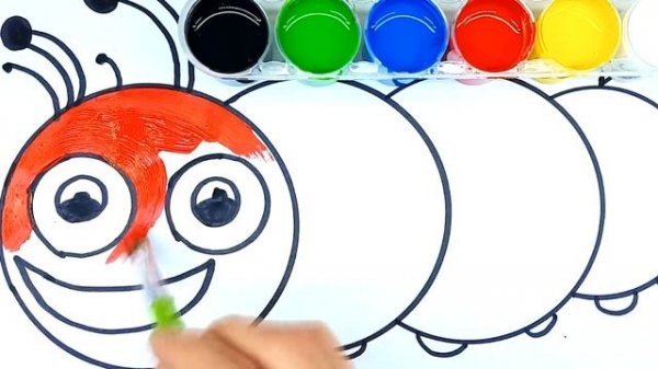 Caterpillar Coloring Page | Learn Colors for Kids
