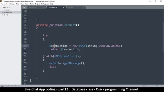 Live chat app | Part12 Database Class | Javascript, AJAX, HTML, CSS, JSON, PHP, MYSQL Tutorial смотреть онлайн