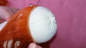 Мастер класс.Как правильно пришить трессы к текстильной кукле.