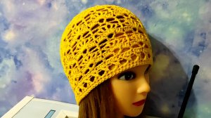 Летняя шапочка крючком. Подробное видео для начинающих.