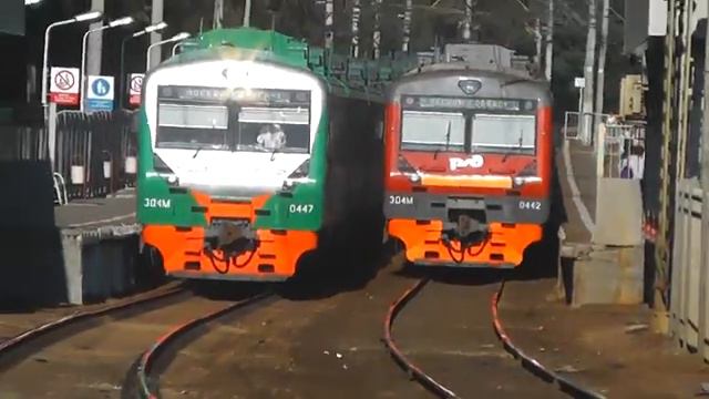 Электропоезда ЭД4М-0442 "Экспресс", ЭД4М-0447 "ЦППК" смотреть онлайн