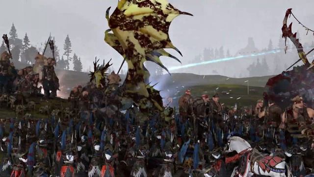 OGRE KINGDOMS vs HIGH ELVES - Massive Battle Total War Warhammer смотреть онлайн