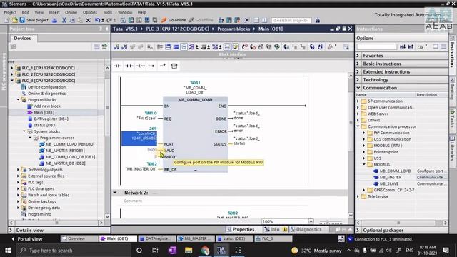 Modbus RS485/RTU master-slave communication using CB1241 and slave simulator смотреть онлайн