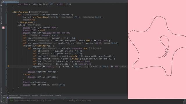 OPENRNDR curves #8: ShapeContour, sub, intersections, equidistantPositions смотреть онлайн