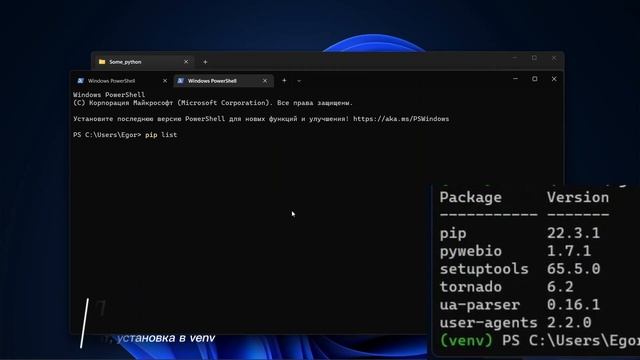 Как создать виртуальное окружение без Pycharm? Обновлённый туториал. смотреть онлайн