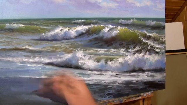 Живопись маслом Живое море А Южаков +79857776200 Oil painting Living sea seascape A Yuzhakov смотреть онлайн