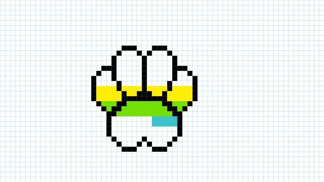 Рисуем по клеточкам лапу животного. We draw an animal's paw on the cells. смотреть онлайн