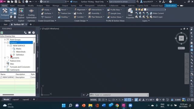 Create Surface Using AutoCAD Civil 3D смотреть онлайн