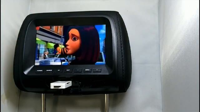 Universal 7" screen Car Headrest monitor MP4 MP5 player Pillow monitor Support AV/USB/SD input/FM/S смотреть онлайн