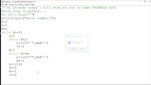 How to make triangle with while loop in Python смотреть онлайн