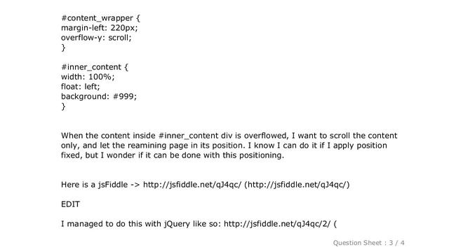 HTML : Body overflow-y hidden and scroll inner div only смотреть онлайн