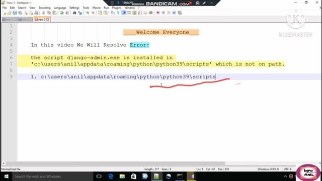 Django Installation Error || Django.exe which is not on path || Django Error Resolved || Infoanil смотреть онлайн