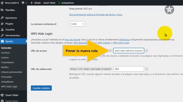 Cambiar la URL del Panel de Administración (wp-admin) en WordPress смотреть онлайн