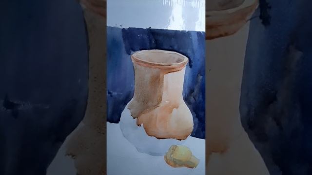 натюрморт с крынкой и грушей акварелью, часть 2 смотреть онлайн