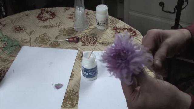 Хризантема Цветы из шёлка в техникe Somebana p 4 Chrysanthemum 4 смотреть онлайн