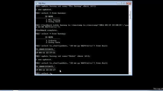 Flashback Database Oracle 11g смотреть онлайн