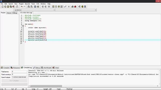 vector.clear() function tutorial in c++ смотреть онлайн