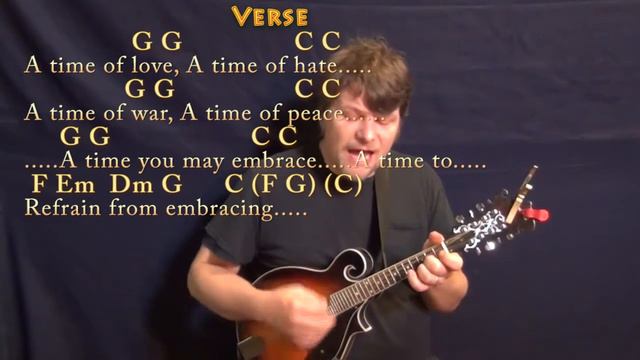 Turn! Turn! Turn! (The Byrds) Mandolin Cover Lesson in C with Chords/Lyrics смотреть онлайн