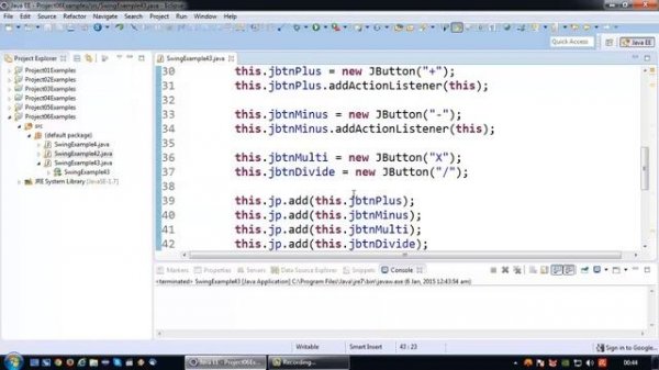 Java Tutorial - 36 - Java Swing Basics - Button ActionListener using Inheritance