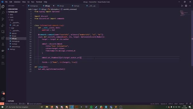Discord Tutorial: Userinfo Command смотреть онлайн