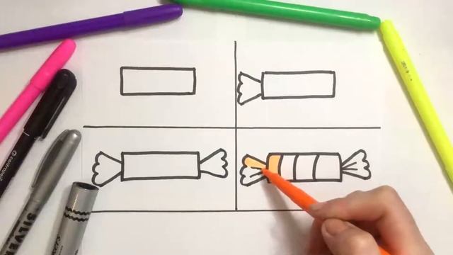 Как поэтапно нарисовать КОНФЕТУ? смотреть онлайн
