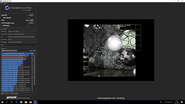 Intel Xeon X5675 At 4.5 Ghz Cinebench R15 CPU Test