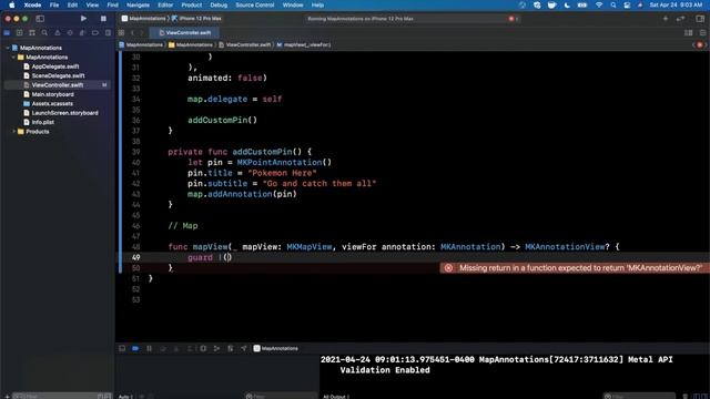 Swift: Custom Map Pin Annotations (2022, Xcode 12, Swift 5) - iOS Development смотреть онлайн