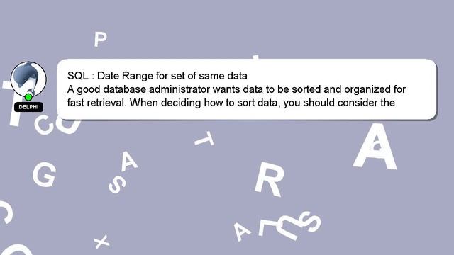 SQL : Date Range for set of same data смотреть онлайн