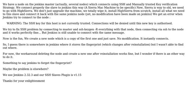 Changing machine of a Jenkins node making ssh connection fail смотреть онлайн
