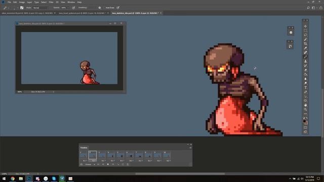 Skeleton ribs attack animation - How to pixel art смотреть онлайн