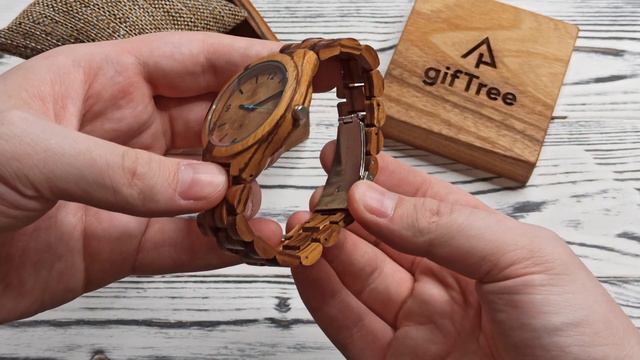 Наручные часы Frankwood из дерева от gifTree смотреть онлайн