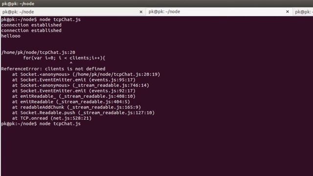 Node.js - TCP chat application смотреть онлайн