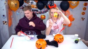 ТАЙНЫЕ ТЫКВЫ СЛАЙМ ЧЕЛЛЕНДЖ ? ОБМАНИ МЕНЯ СЛАЙМ НА ХЭЛЛОУИН ИЗ СЛУЧАЙНЫХ ИНГРЕДИЕНТОВ // ЛИЗУН