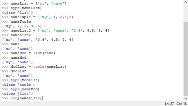 List and tuples in python смотреть онлайн