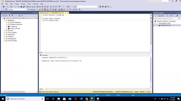Microsoft SQL Server 2019 - Create Database, SQL Login and User