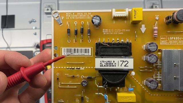 Ремонт телевизора LG 49UK6300PLB, и доработка БП EAX67189201 LGP49DJ-17U1 смотреть онлайн