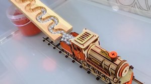 Деревянный паровозик и гонка шариков марблс #2 / ASMR