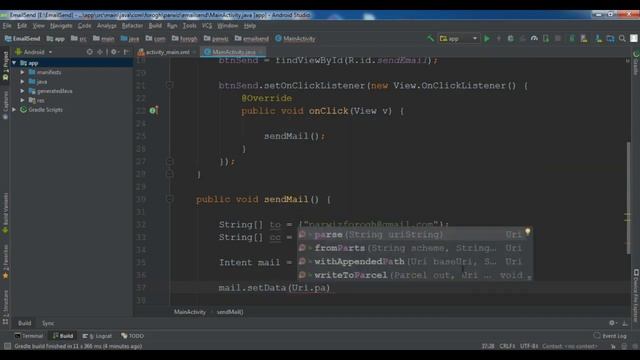 Android Studio | Sending Email Via Intent Share | Android App Development смотреть онлайн