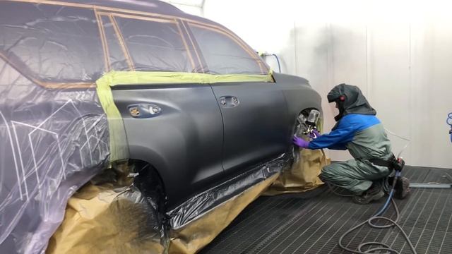 Car Painting | Toyota Land Cruiser | paintgun | Devilbiss DV1 | perfect clearcoat | working Norway смотреть онлайн