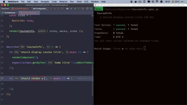 Testes unitários: como renderizar corretamente componentes Vue com Testing Library смотреть онлайн