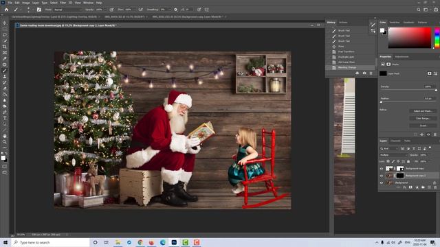 Santa digital backdrop PhotoShop tutorial смотреть онлайн