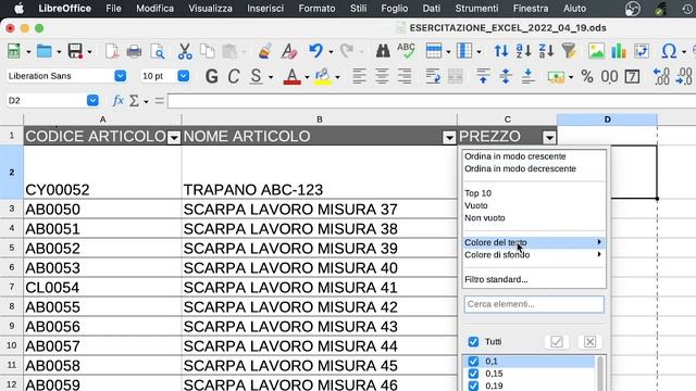 Libre Office Calc Filtro automatico (= su Excel) смотреть онлайн