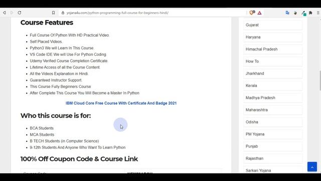 Python Programming Full Course In Hindi | Paid Course Free With Certificate 2021 смотреть онлайн