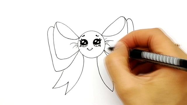 Как просто нарисовать милый Бантик. Draw easy a cute Bow for kids. Рисуем простые рисунки #244 смотреть онлайн