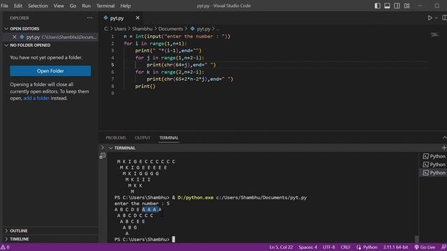 part - 3 || 100 pattern program practice in python || 7 lakh package after completing this pattern смотреть онлайн